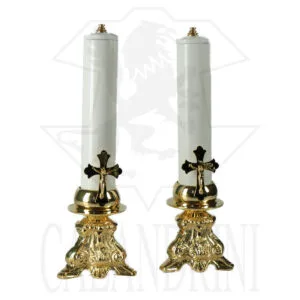 COPPIA CANDELIERI CROCE